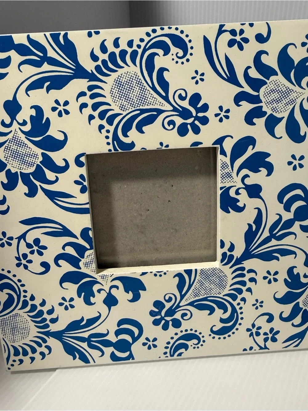 Blue Floral Ceramic Photo Frames - White & Blue Accent